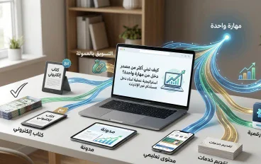كيف تبني أكثر من مصدر دخل من مهارة واحدة؟ استراتيجية عملية لبناء دخل مستدام عبر الإنترنت