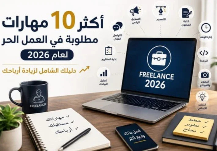 أكثر 10 مهارات مطلوبة في العمل الحر لعام 2026: دليلك الشامل لزيادة أرباحك