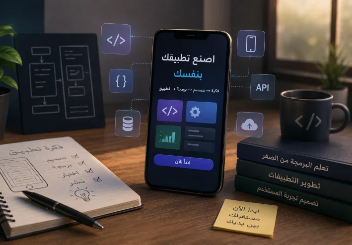 كيف تصنع تطبيقًا بنفسك من الصفر؟ دليل المبتدئين خطوة بخطوة 📱💻