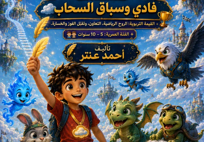 سلسلة⭐  مغامرات فادي السحرية⭐  القصة السابعة : فادي وسباق السحاب ☁️🏆