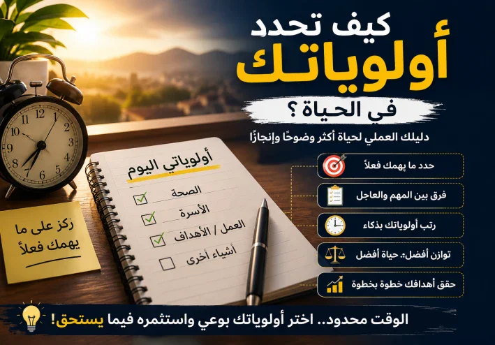 كيف تحدد أولوياتك في الحياة؟ طرق عملية لترتيب أولوياتك وتحقيق أهدافك