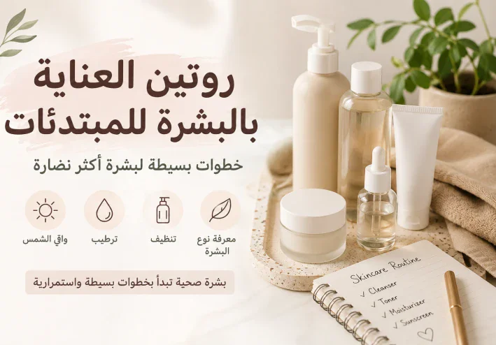 روتين العناية بالبشرة للمبتدئات