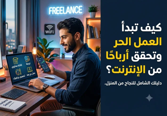 العمل الحر من المنزل: دليلك لبدء الربح من الإنترنت بدون رأس مال