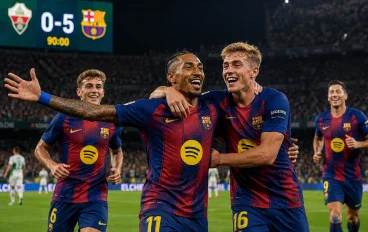برشلونة يكتسح إلتشي بخماسية.. بداية نارية تكشف قوة فريق فليك