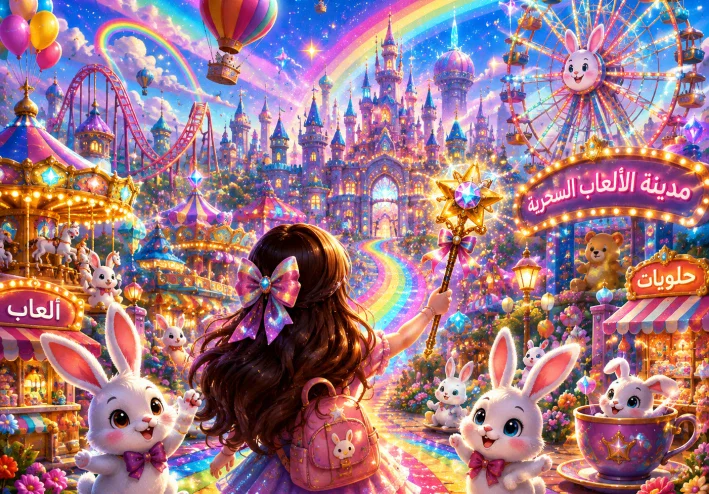 🌈✨ لينا ومدينة الألعاب السحرية ✨🎠