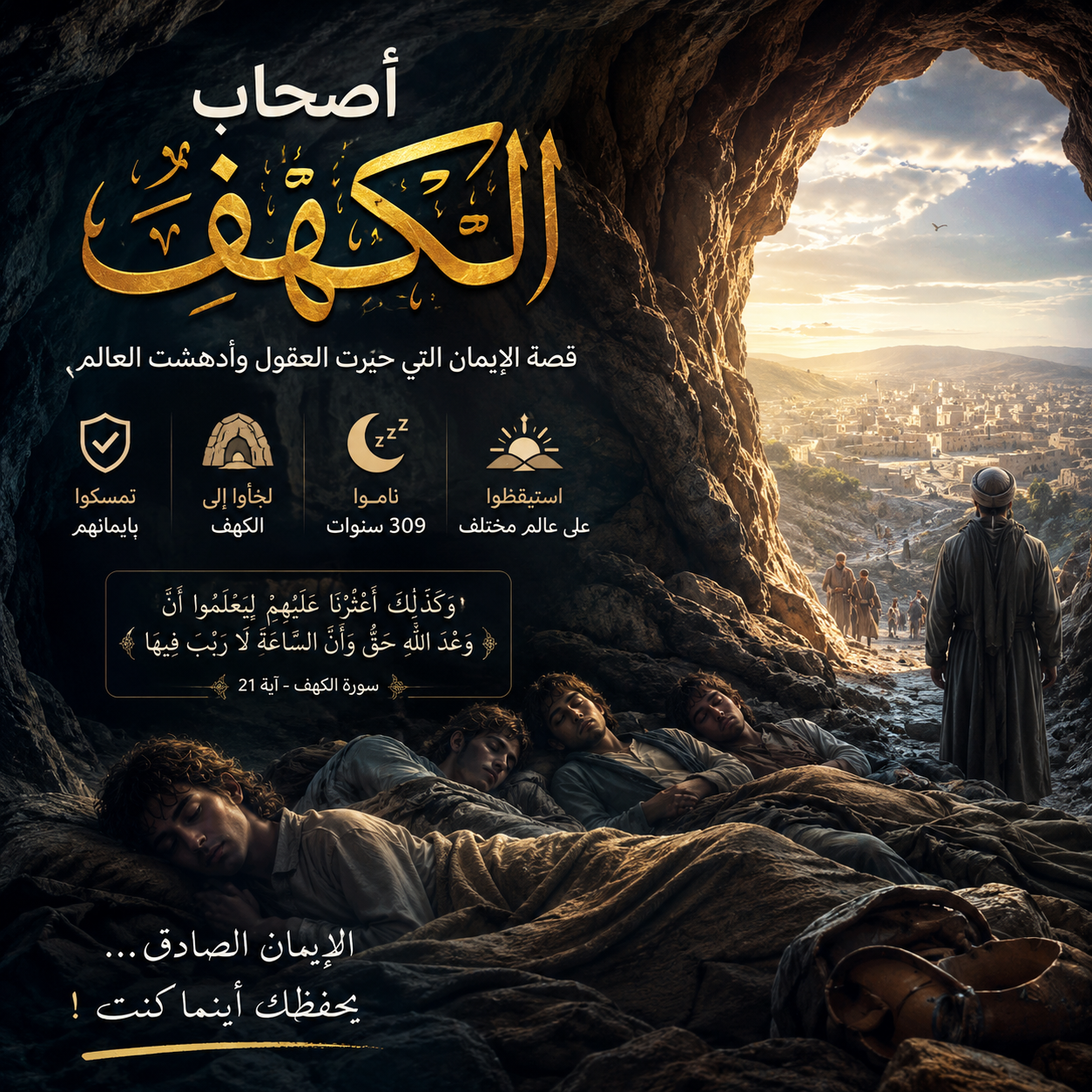 صورة مقال 🌙 أصحاب الكهف: 309 سنوات من النوم ومعجزة أذهلت العالم 🪨✨
