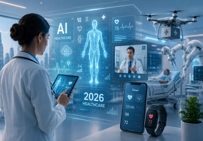 الرعاية الصحية في 2026.. الذكاء الاصطناعي والصحة الرقمية يرسمان مستقبل الطب