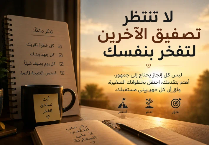 لا تنتظر تصفيق الآخرين لتفخر بنفسك