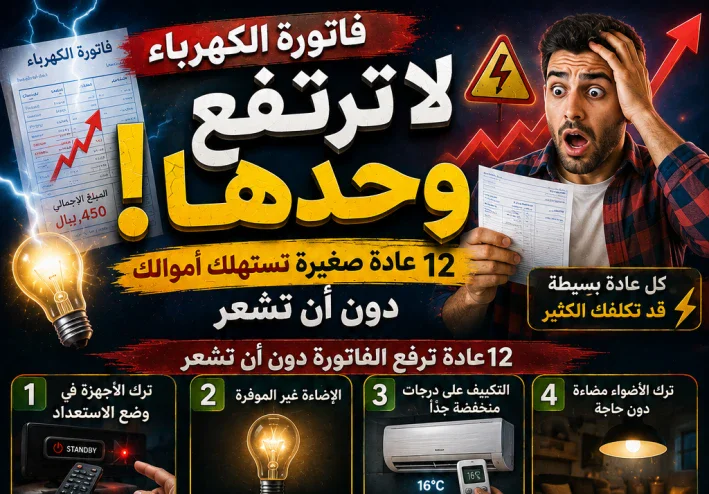 فاتورة الكهرباء لا ترتفع وحدها!.. 12 عادة صغيرة تستهلك أموالك دون أن تشعر وكيف توقف نزيف الطاقة