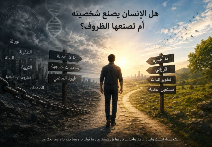 هل الإنسان يصنع شخصيته أم تصنعها الظروف؟ بين الوراثة والتجربة وحرية الاختيار