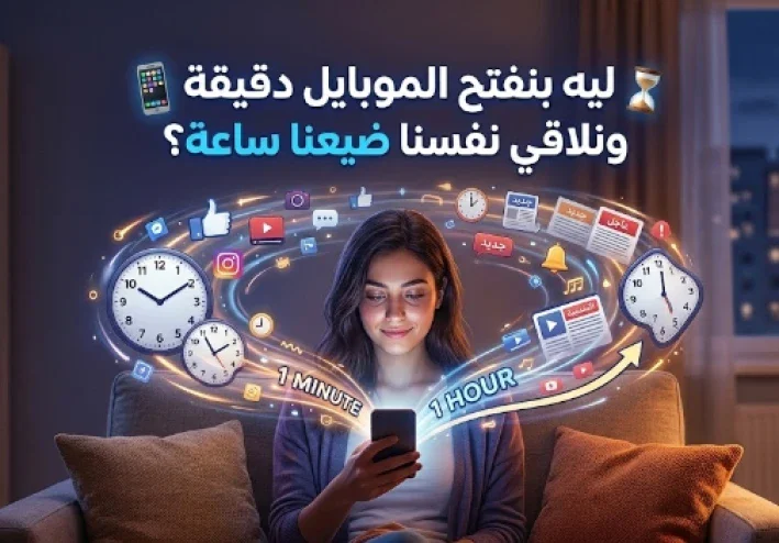 ليه بنفتح الموبايل دقيقة ونلاقي نفسنا ضيعنا ساعة؟