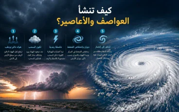 كيف تنشأ العواصف والأعاصير؟
