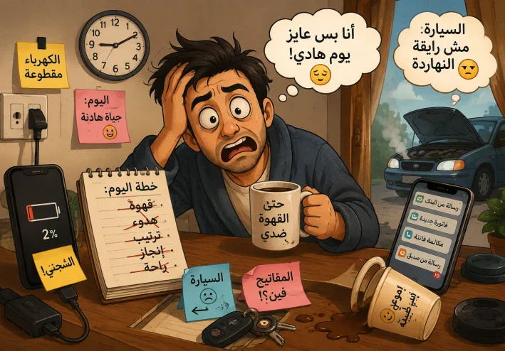 عندما قررت أن أعيش حياة هادئة… فاكتشفت أن الهدوء لا يعرفني! 😂