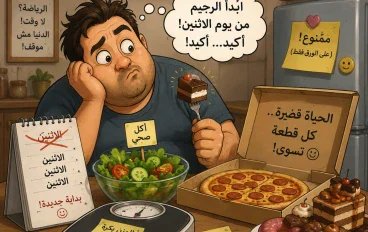 أنا والرجيم… قصة حب انتهت قبل أن تبدأ 😂