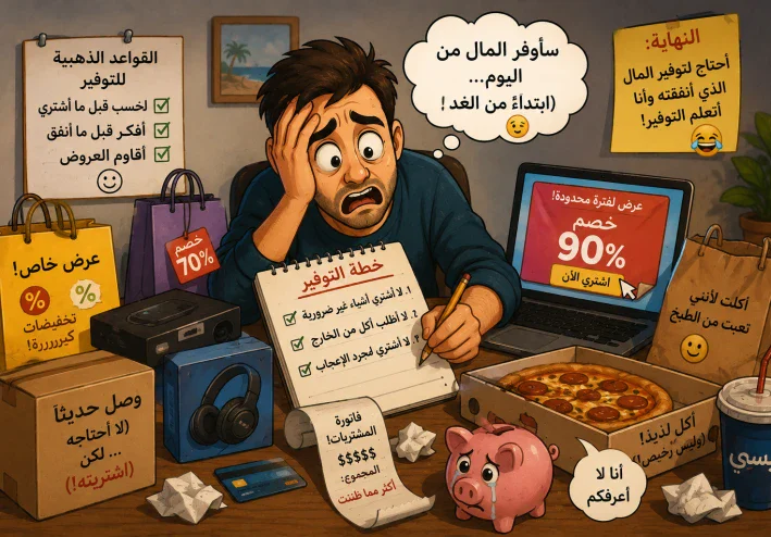 عندما قررت أن أوفّر المال… فأنفقت كل ما عندي! 😂