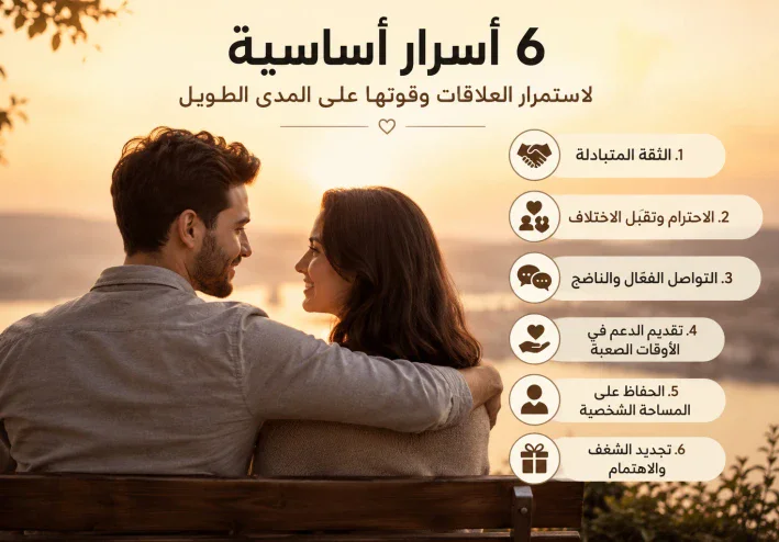 6 أسرار أساسية لاستمرار العلاقات وقوتها على المدى الطويل
