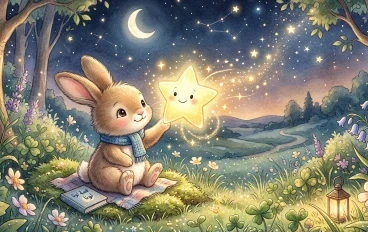 الأرنب الصغير والنجمة المضيئة 🌟🐰