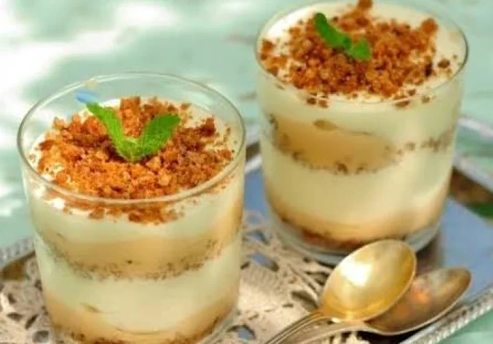 🍮🍪 الكريم كراميل بالبسكويت - وصفة حلى سهلة وناعمة بطعم شهي