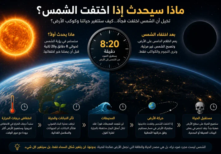 ماذا سيحدث إذا اختفت الشمس؟