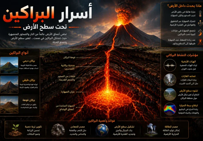 أسرار البراكين تحت سطح الأرض