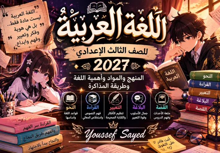اللغة العربية للصف الثالث الإعدادي 2027.. أهم فروع المادة وفوائدها وطريقة المذاكرة ونصائح للطلاب