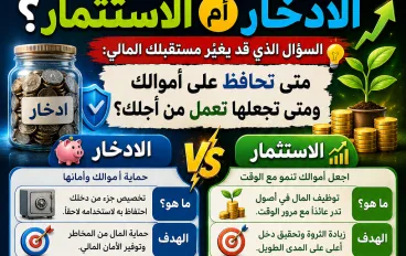 الادخار أم الاستثمار؟.. السؤال الذي قد يغيّر مستقبلك المالي: متى تحافظ على أموالك ومتى تجعلها تعمل من أجلك؟