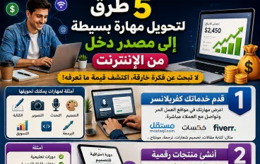 5 طرق لتحويل مهارة بسيطة إلى مصدر دخل من الإنترنت.. لا تبحث عن فكرة خارقة، اكتشف قيمة ما تعرفه!