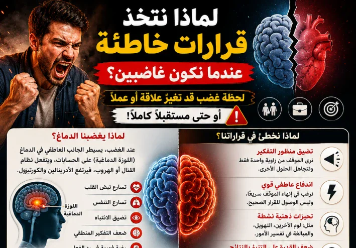 لماذا نتخذ قرارات خاطئة عندما نكون غاضبين؟.. لحظة غضب قد تغيّر علاقة أو عملًا أو حتى مستقبلًا كاملًا!
