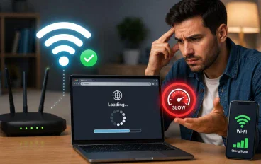 لماذا الإنترنت بطيء رغم قوة إشارة الـWi-Fi؟ الأسباب والحلول العملية