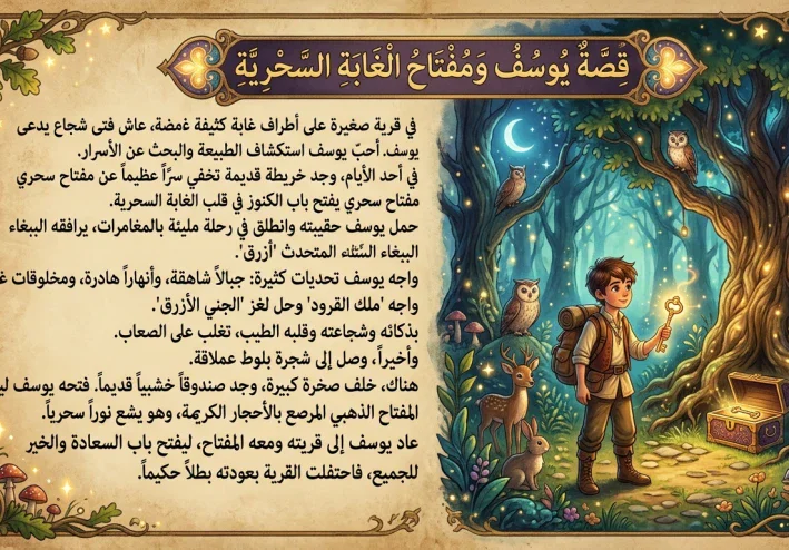 قصه  ومفتاح الغابه السحريه