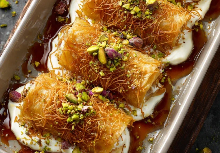 *كريب محشو بالكنافة والكريمة... حلوي طبقات بطعم غير متوقع*