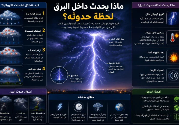 ماذا يحدث داخل البرق لحظة حدوثه؟