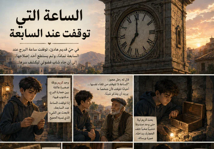 🕰️✨ الساعة التي توقفت عند السابعة ✨🕰️