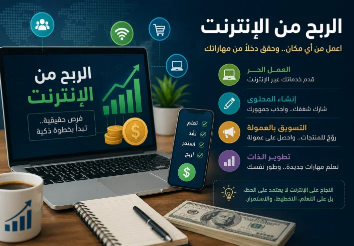 الربح من الإنترنت:فرصه حقيقية تتطلب التعلم والصبر