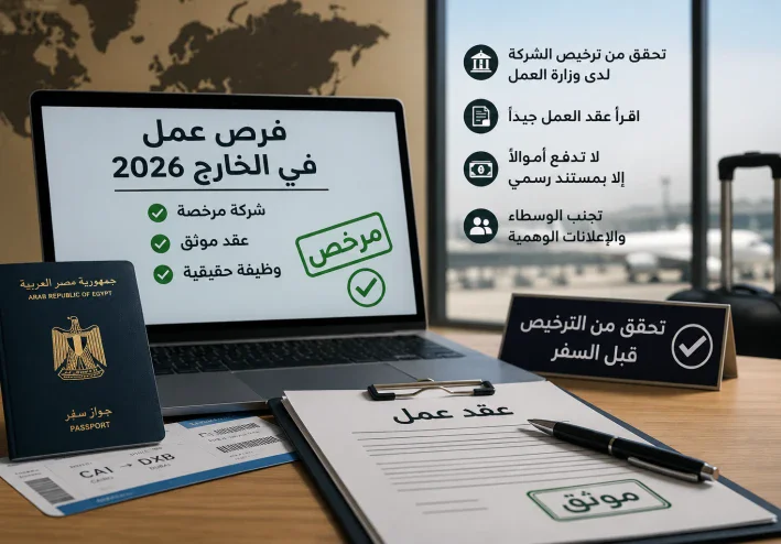 شركات إلحاق العمالة بالخارج 2026.. كيف تتأكد من الترخيص وتتجنب إعلانات الوظائف الوهمية؟