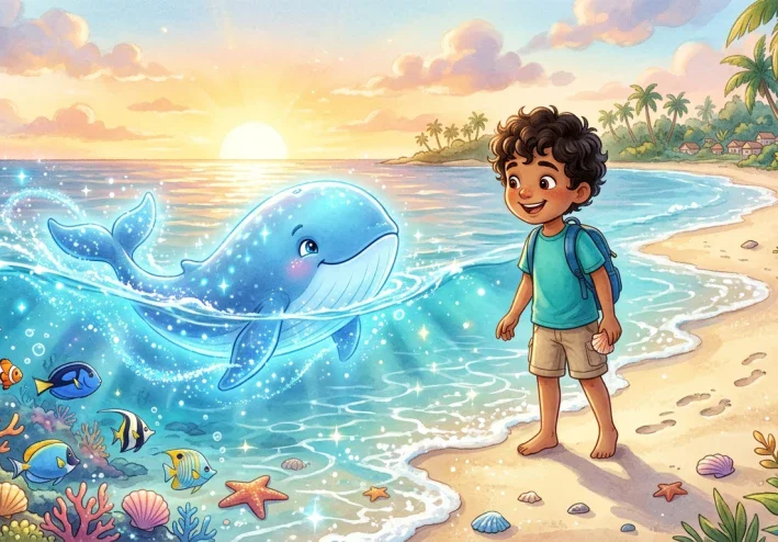 🐳 آدم وحوت الضوء الأزرق