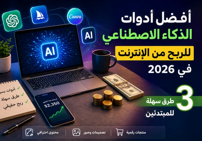 أفضل أدوات الذكاء الاصطناعي للربح من الإنترنت في 2026: 3 طرق سهلة للمبتدئين