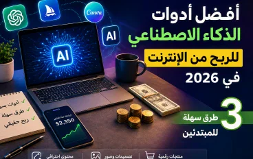 أفضل أدوات الذكاء الاصطناعي للربح من الإنترنت في 2026: 3 طرق سهلة للمبتدئين