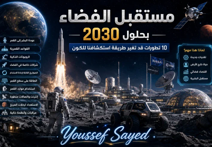 مستقبل الفضاء بحلول 2030.. 10 تطورات قد تغير طريقة استكشافنا للكون 🚀