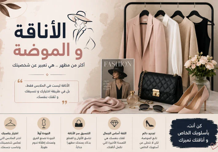 "سر الأناقة: دليل شامل للموضة والأناقة في عالم متجدد"