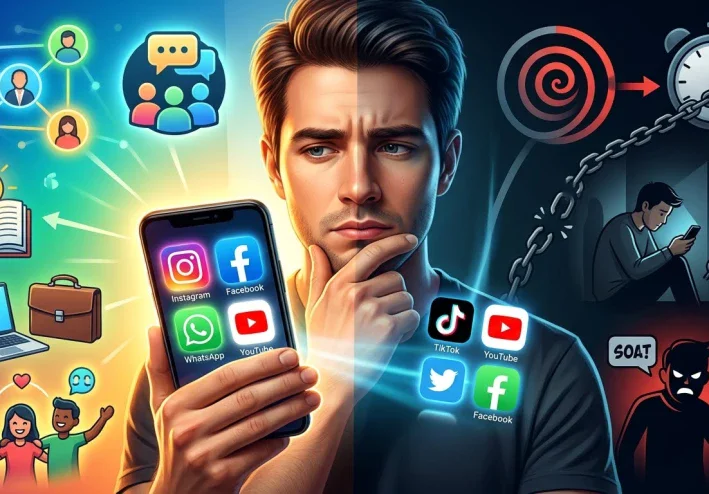 مميزات مواقع التواصل الاجتماعي وأضرارها: بين التواصل والإدمان