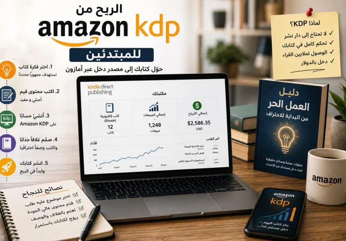 الربح من Amazon KDP للمبتدئين: دليلك لبدء بيع الكتب على أمازون