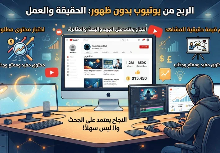 الربح من يوتيوب بدون ظهور: كيف تبدأ قناة ناجحة وتحصل على دخل؟