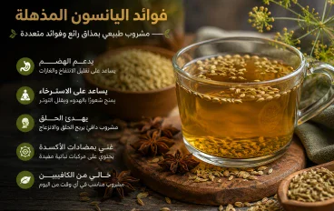 فوائد الينسون: مشروب طبيعي قد يساعد على الهضم والاسترخاء وتحسين النوم