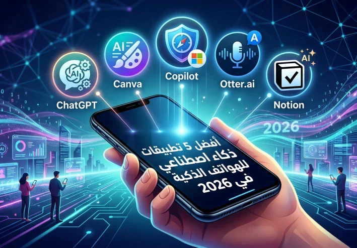 أفضل 5 تطبيقات ذكاء اصطناعي للهاتف في 2026 ستغير طريقة استخدامك لموبايلك