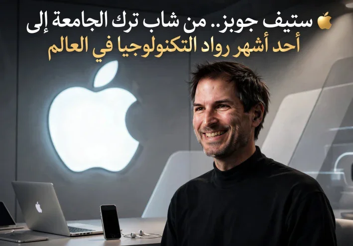 🍎 ستيف جوبز.. من شاب ترك الجامعة إلى أحد أشهر رواد التكنولوجيا في العالم