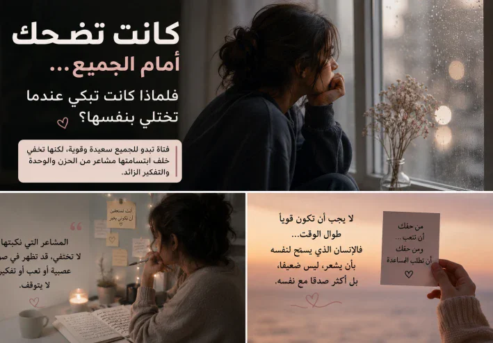 كانت تضحك أمام الجميع… فلماذا كانت تبكي عندما تختلي بنفسها؟