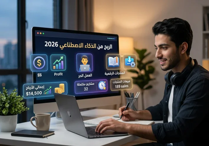 7 طرق حقيقية للربح من الذكاء الاصطناعي في 2026 بدون رأس مال كبير