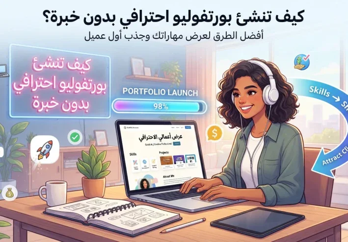 كيفية إنشاء Portfolio بدون خبرة: دليل عملي للمبتدئين لإظهار مهاراتك