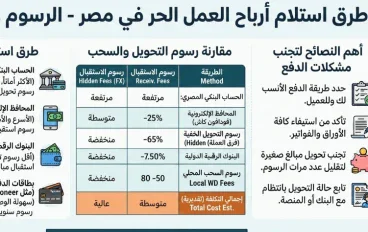 كيف تستلم أرباح العمل الحر في مصر؟ أفضل طرق سحب الأموال من الإنترنت